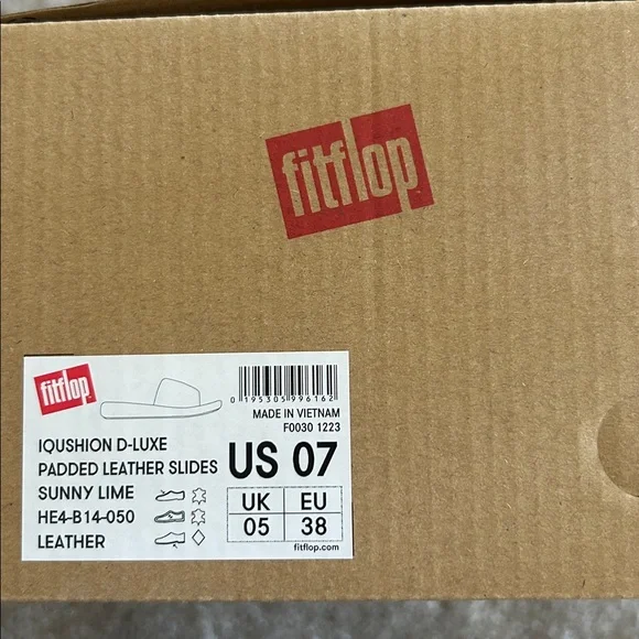 FitFlop iQushion Lime D-Luxe Womens Slide size 7 - Picture 2 of 3